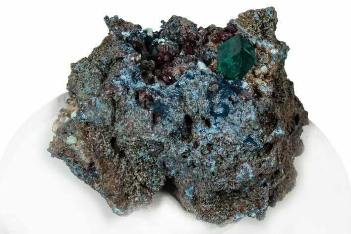 Dioptase Crystal with Shattuckite - Congo-Brazzaville #304360